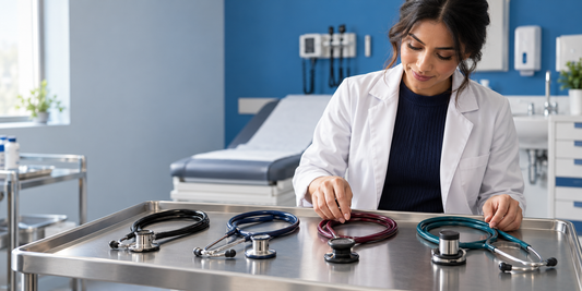 Comparing Littmann stethoscope models side by side in a UK clinic setting