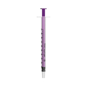 1ml Syringe Purple Plunger x 100