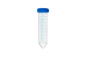 50 mL Polypropylene Conical Centrifuge Tubes – Sterile, Graduated, Blue Screw Cap (30 x 115 mm)