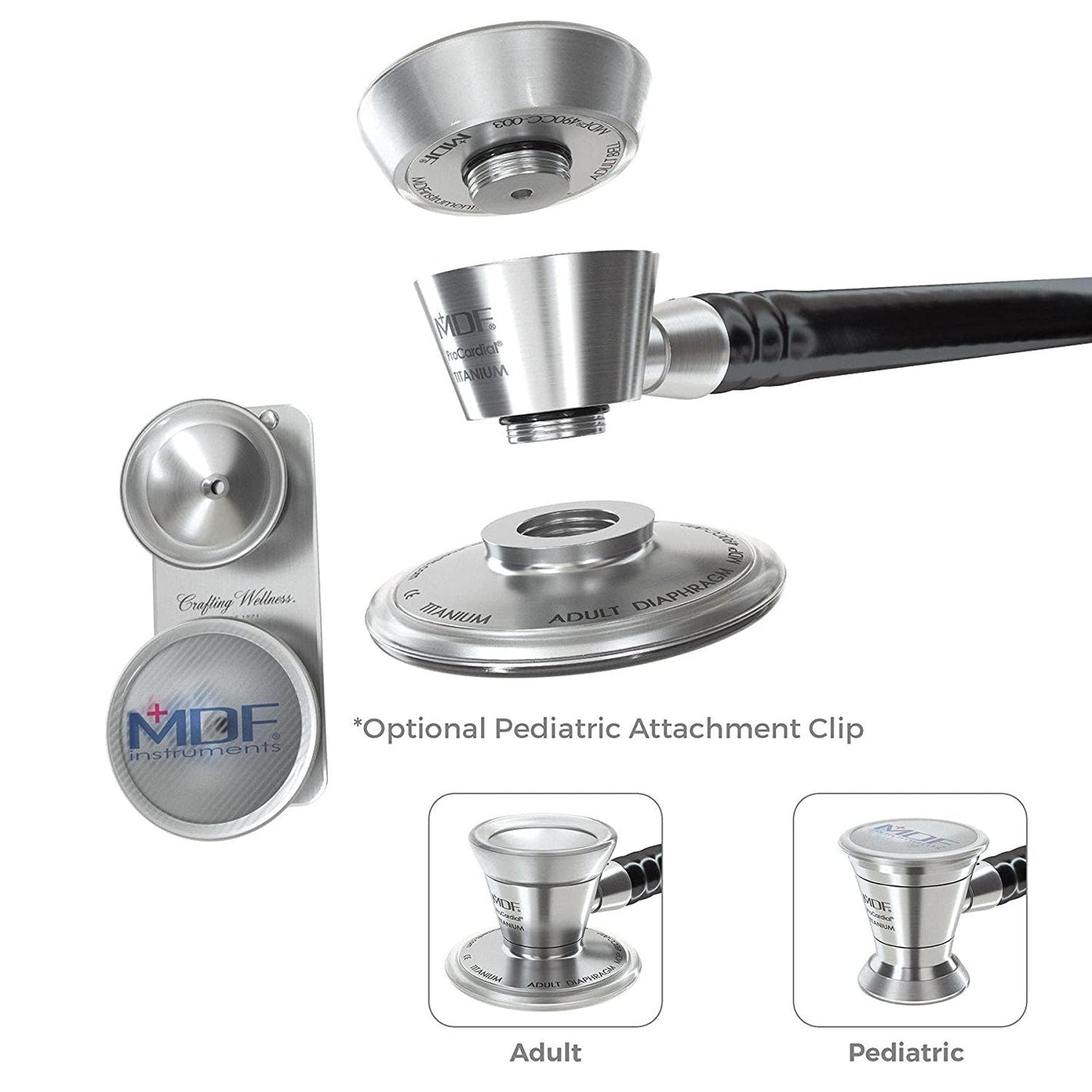 MDF® PEDIATRIC ATTACHMENT WITH CLIP - FOR PROCARDIAL® TITANIUM STETHOSCOPE
