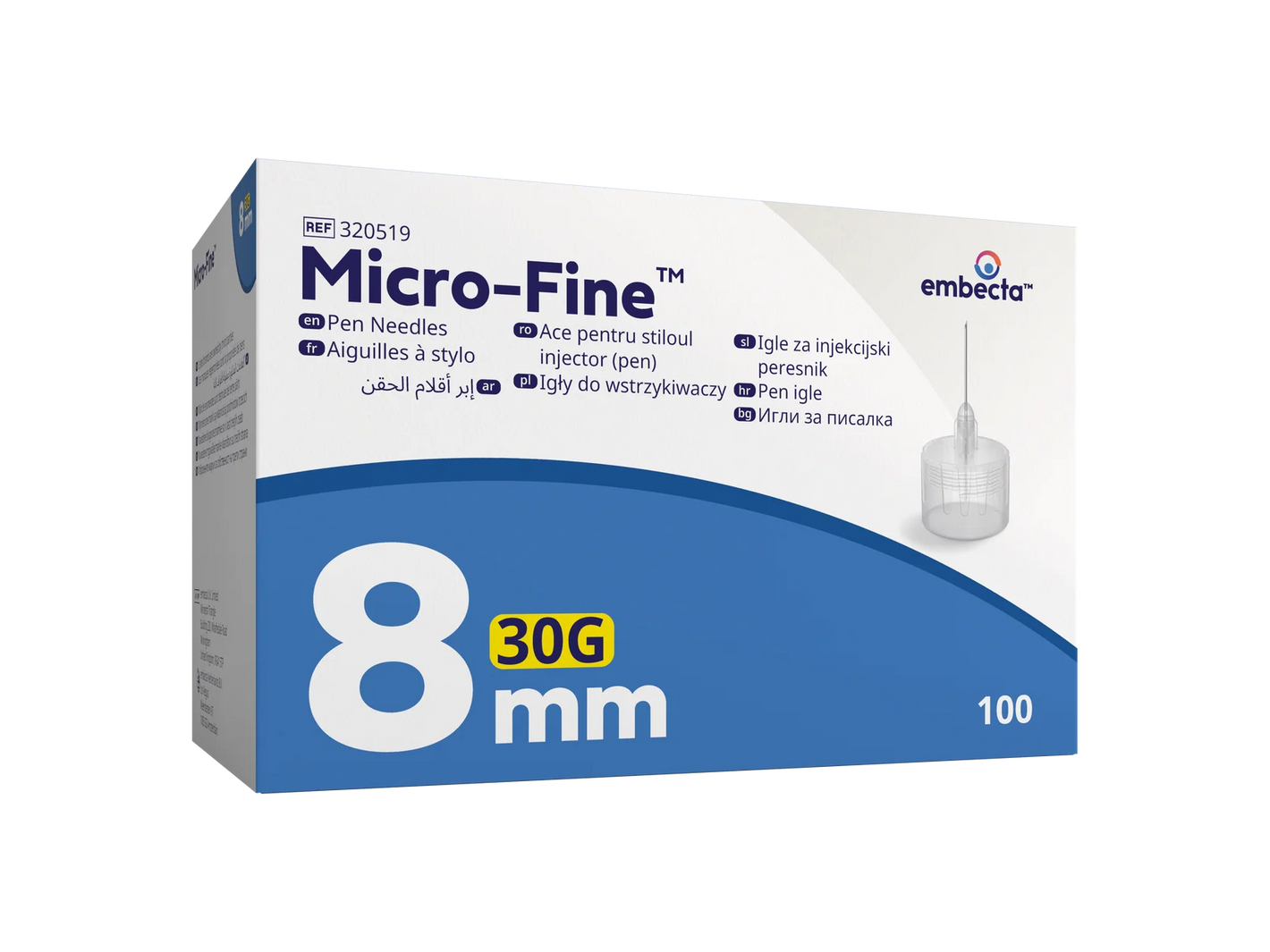 Micro-Fine™ 8mm 30G Insulin Pen Needles - Box of 100