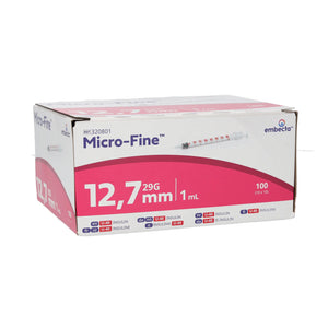 Micro-Fine+ U40 Insulin Syringe 1ml 29G x 12.7mm – Pack of 100