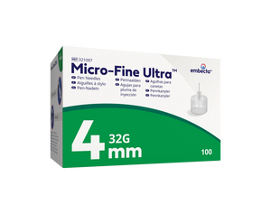 Micro-Fine™ Ultra Pen Needles 32G x 4mm - Box of 100