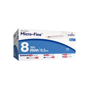Micro-Fine+ Insulin Syringe 0.5ml U40 30G x 8mm – Pack of 100