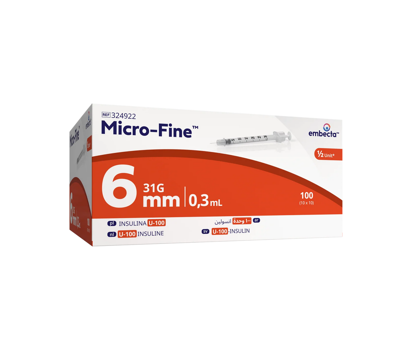 Micro-Fine™ 0.3ml 6mm Insulin Syringe - Box of 100