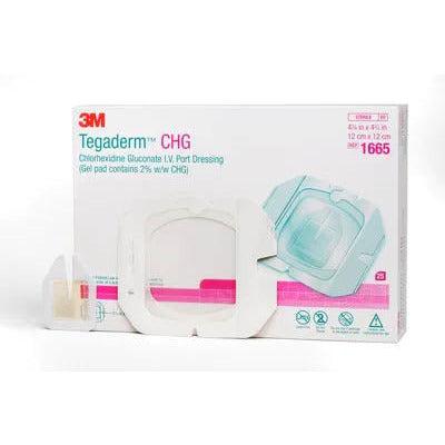 3M Tegaderm CHG Chlorhexixdine I.V. Port Dressing Kit 12 x 12cm - Box of 25