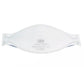 3M Aura 9320+ FFP2 unvalved respirator face mask showing white mask with adjustable nose clip and ear loops for respiratory protection.