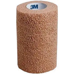3M Coban self-adherent bandage in flesh tone, 10cm x 4.5m, shown in a box of 18, flexible and easy to apply for wound support