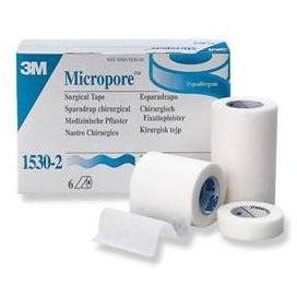 Box of 12 3M Micropore Surgical Tape 2.5cm x 9.14m, breathable adhesive tape for medical use.