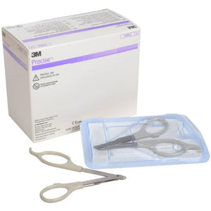 3M™ Precise™ disposable skin staple remover in scissor style, pack of 10, with stainless steel blades for safe staple removal.
