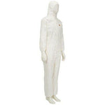 White 3M™ Protective Coverall 4545 Type 5/6 in size M, shown as a single suit with hood and front zipper.