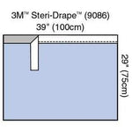 3M Steri-Drape adhesive towel drape measuring 100cm by 75cm, used for surgical procedures, with adhesive edges and sterile design.