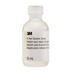 3M Sweet Fit Test Solution FT-12 bottle with blue cap and label, used for respiratory fit testing and safety compliance.