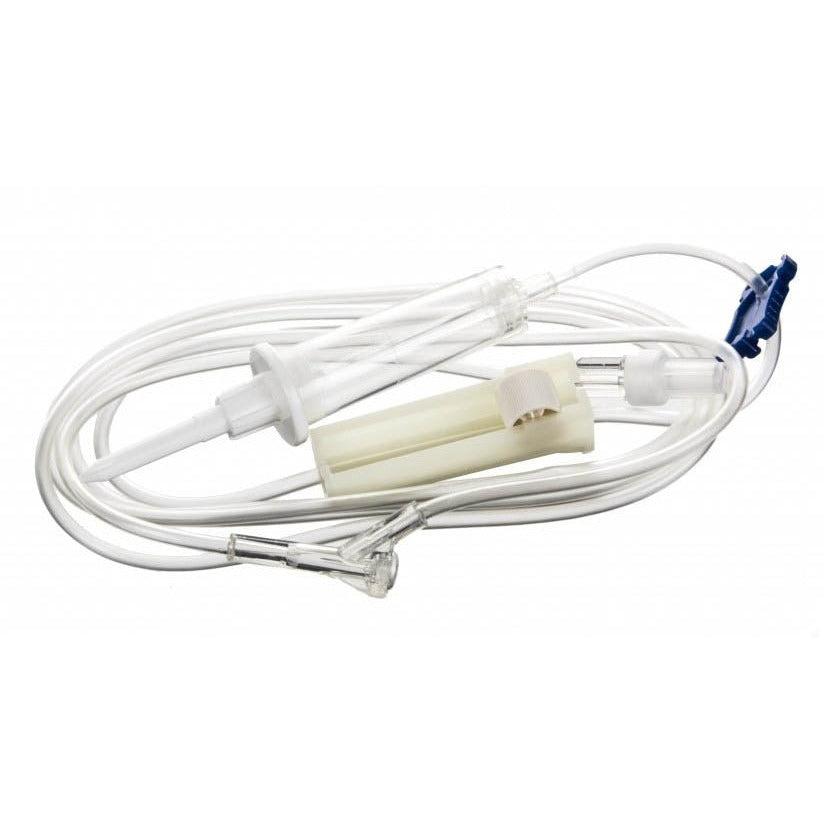 Simple Solution gravity administration set by 3S Healthcare, non-vented single IV infusion set with tubing and drip chamber.