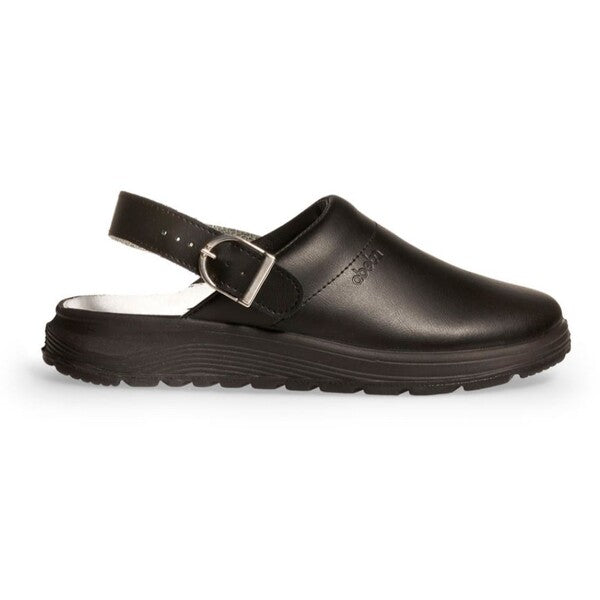 Abeba "Original" Smooth Clog Shoes - Black Leather