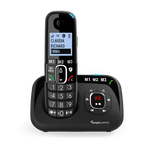 Amplicomms BigTel 1580 Black Answering Machine Solo - Cordless Phone