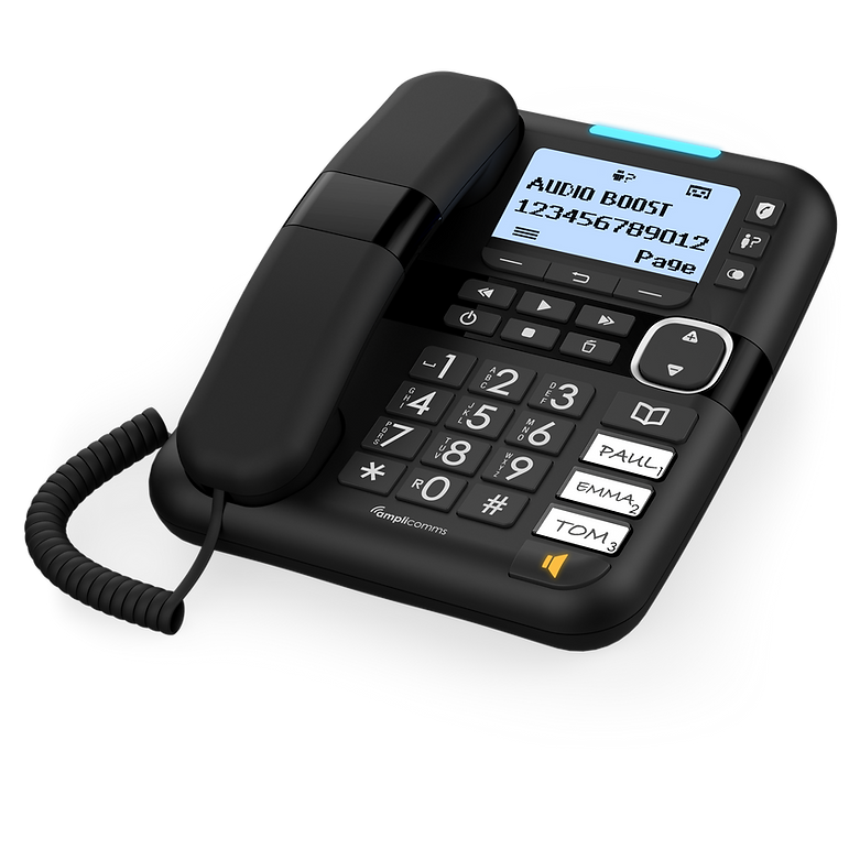 Amplicomms BigTel 1580 Combo Black - Cordless Phone