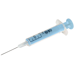BD Flu+ syringes, 23G, 0.25-1ml, 25mm length, 1", Blue , Box of 200