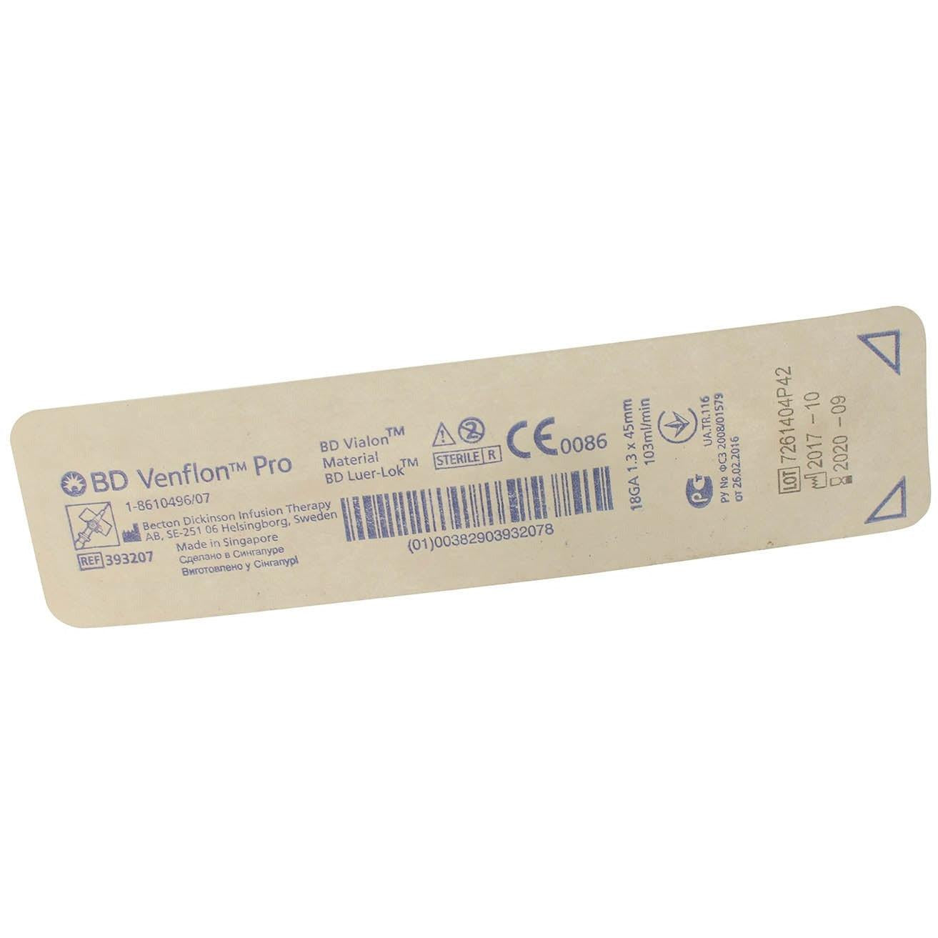 BD Venflon IV Catheter - 18g 45mm Ported & Winged x 50