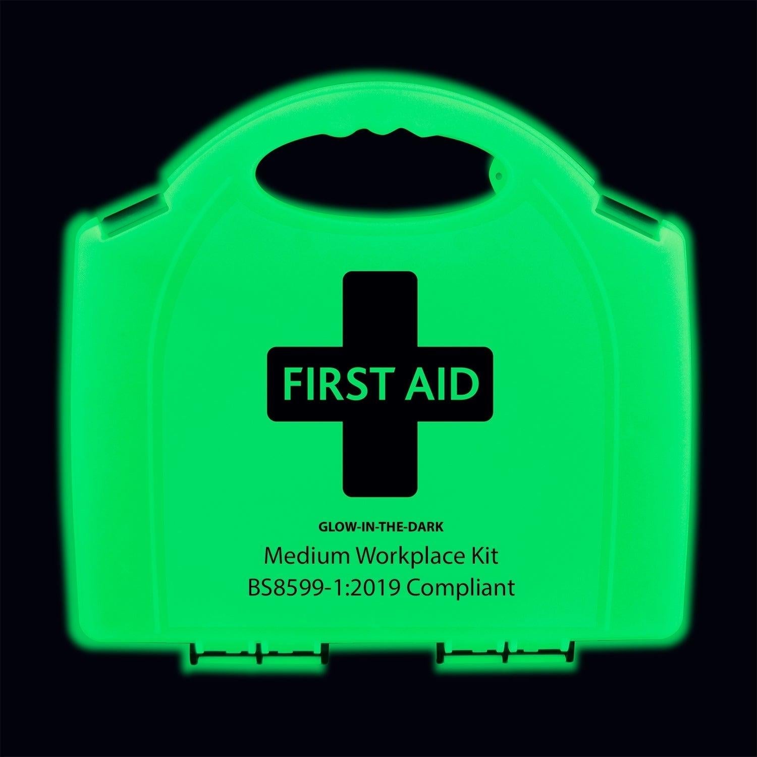 BS8599-1 Medium Workplace First Aid Kit in Glow In The Dark Aura Box - 3401