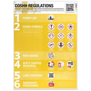 COSH Symbols & Regulations Guidance Poster Laminated 420mm x 594mm