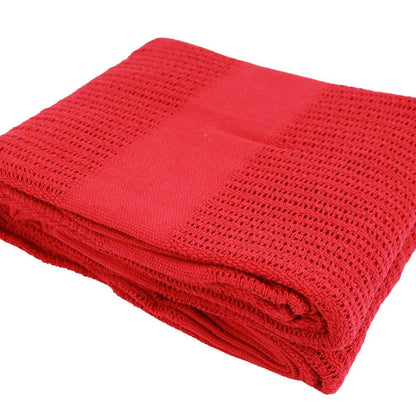 Cotton Cellular Red Blanket - 1.5 x 2m