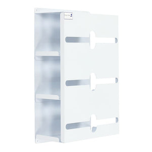 Bristol Maid white wall mounted apron dispenser holding three apron rolls