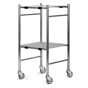 Bristol Maid 450mm stainless steel dressing trolley with two removable flat shelves