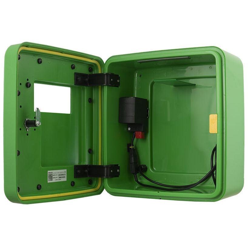 Defibstore 4000 - Defib Cabinet w/ Heater & Light - Unlocked - Green