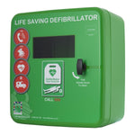 Defibstore 4000 - Defib Cabinet w/ Heater & Light - Unlocked - Green