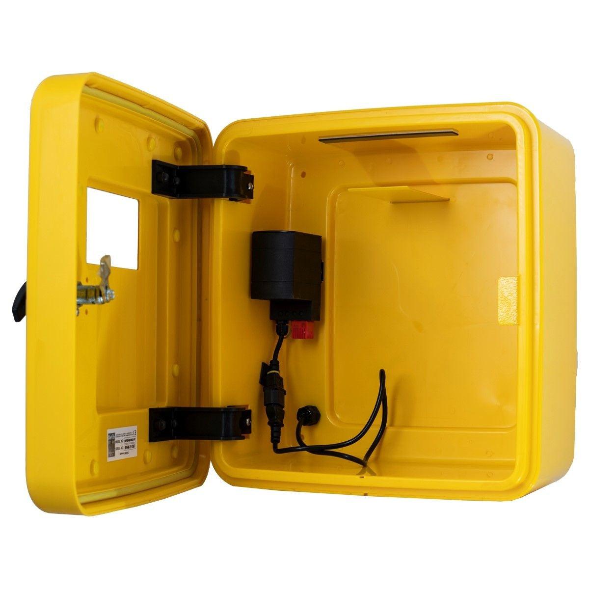 Defibstore 4000 - Defib Cabinet w/ Heater & Light - Unlocked - Yellow