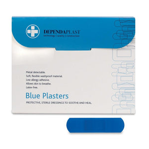 Dependaplast Blue Food Area Plasters - 7cm x 2cm x 100