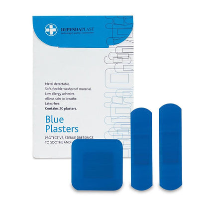 Dependaplast Blue Food Area Plasters - Assorted Wallet x 20