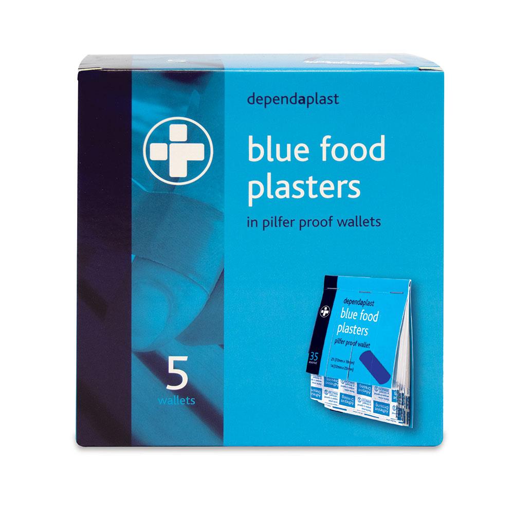 Dependaplast blue detectable pilfer proof plasters 5 x 35
