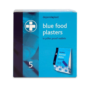Dependaplast blue detectable pilfer proof plasters 5 x 35