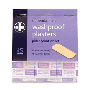 Dependaplast washproof pilfer proof plasters
