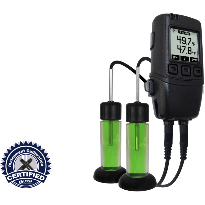 Dual Channel Vaccine Data Logger with Graphic LCD Screen and External Glycol Pro