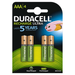 Duracell Recharge Ultra AAA Batteries NiMH 850mAh - Pack of 4