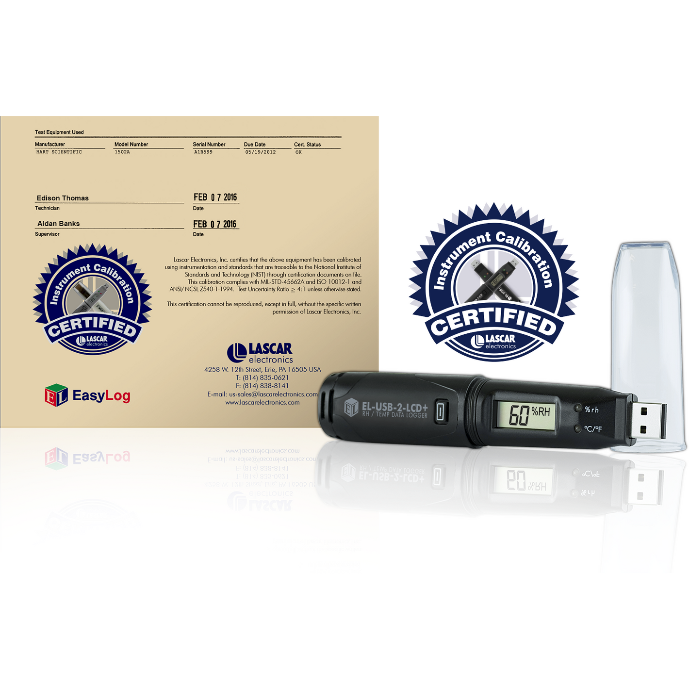EL-USB-1 data logger with Temperature Calibration Certificate