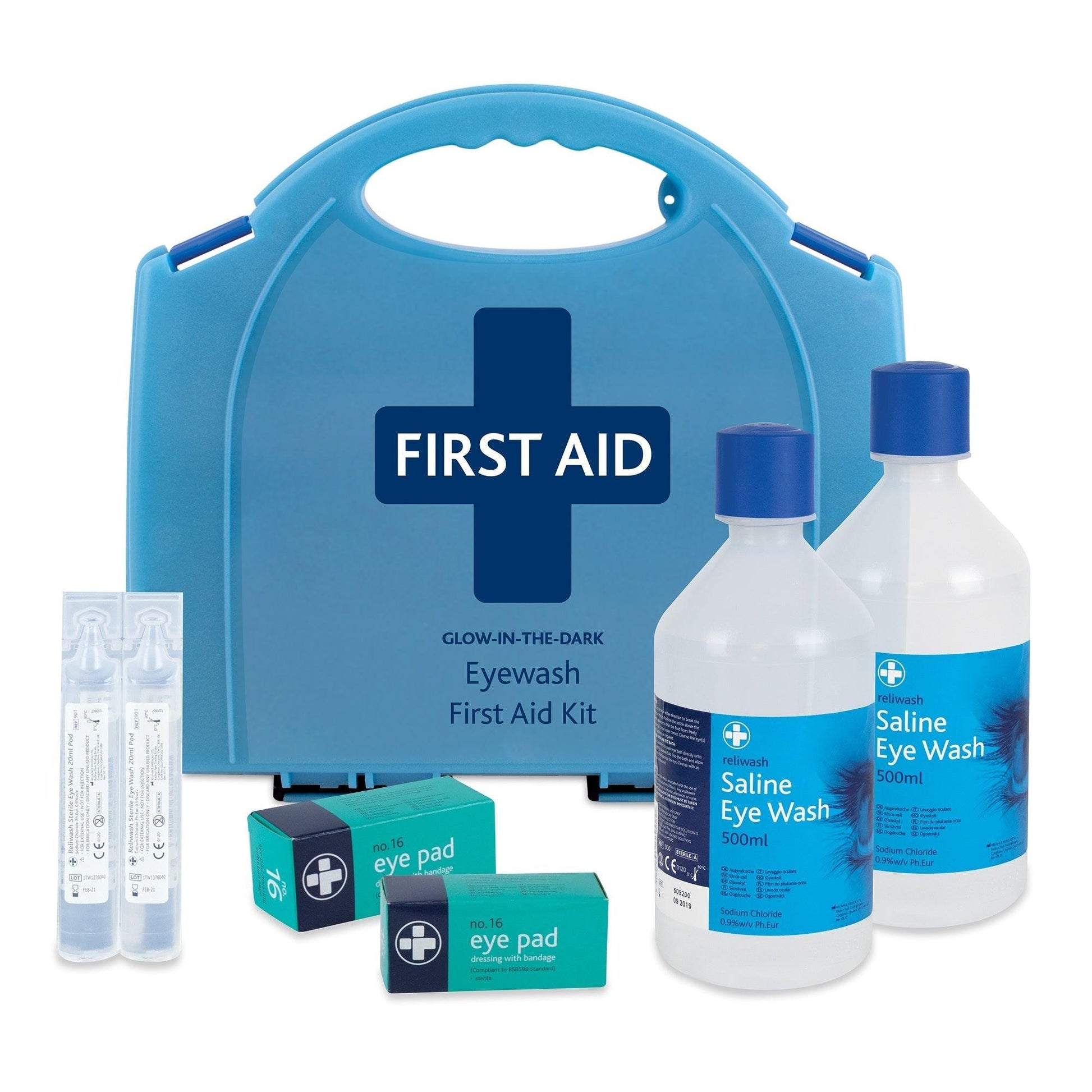 Eye Wash First Aid Kit in Glow In The Dark Aura Box