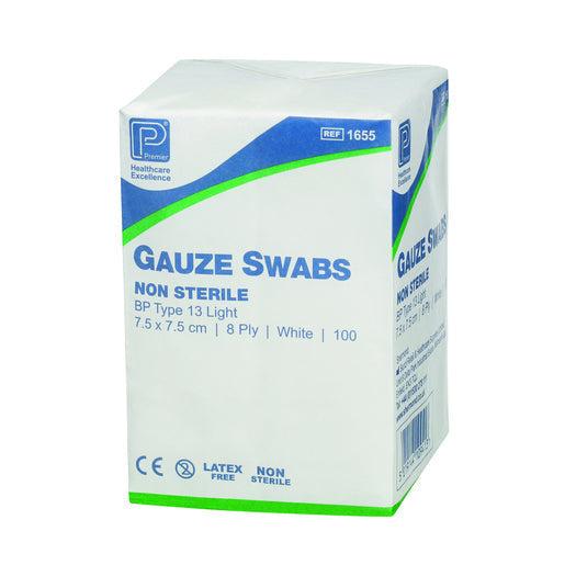 Gauze Swabs: 5 x 5cm 8 Ply x 100