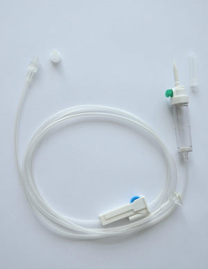 Gravity set, 180cm street tube, PVC, Hydrophobic Air Filter, 15µm DCF, Spike M Rot Luer - Box of 100