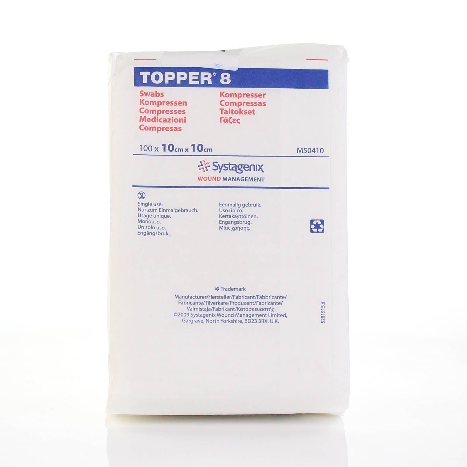 J&J Topper Gauze Swabs: 10 x 10cm pack of 100