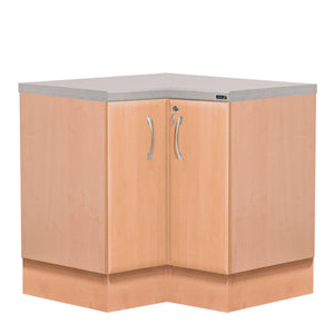 L-Shaped Corner Base Cabinet - Beech