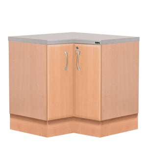 L-Shaped Corner Base Cabinet - Beech