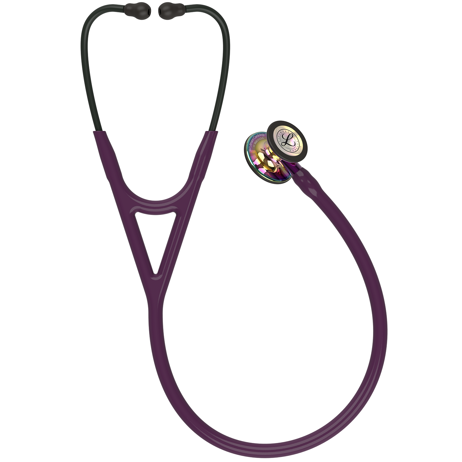 Littmann Cardiology IV Diagnostic Stethoscope: High Polish Rainbow & Plum - Violet Stem 6239