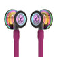 Littmann Cardiology IV Diagnostic Stethoscope: High Polish Rainbow & Raspberry - Smoke Stem 6241
