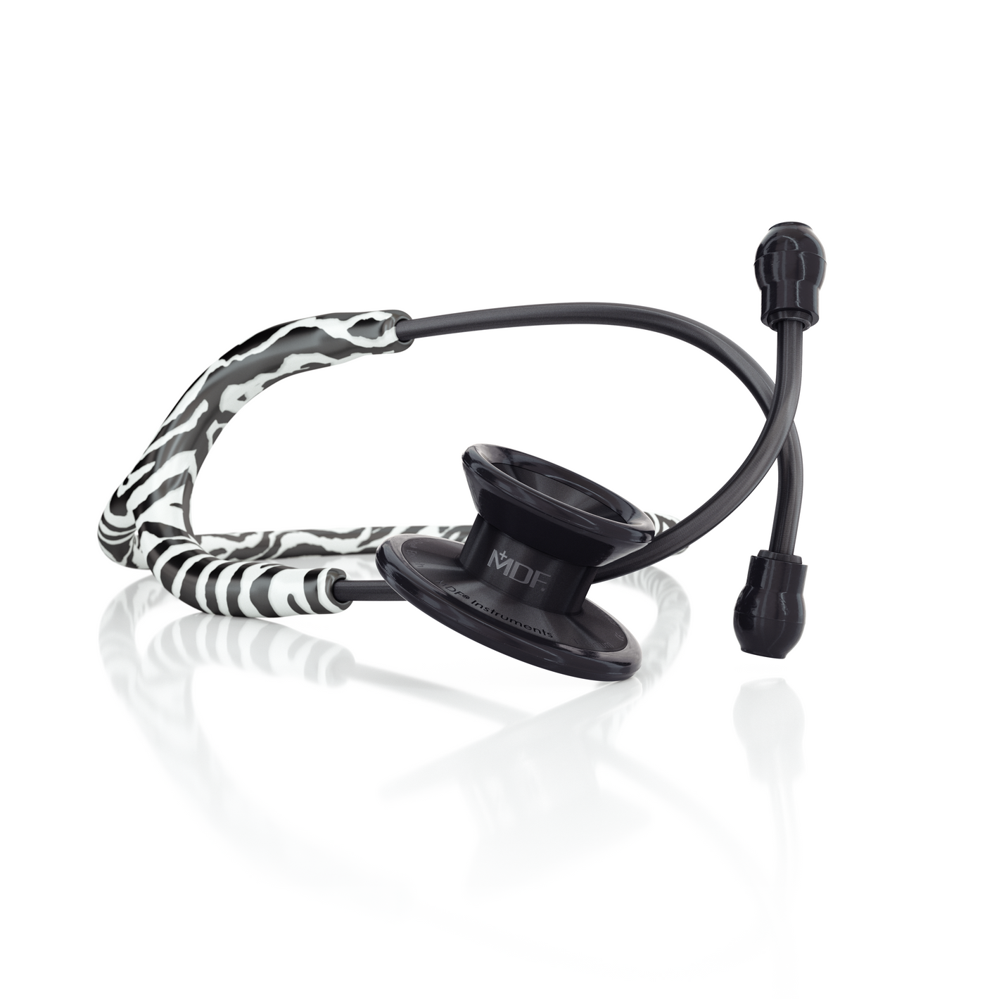 MD One Epoch Titanium Adult Stethoscope - Zebra/BlackOut