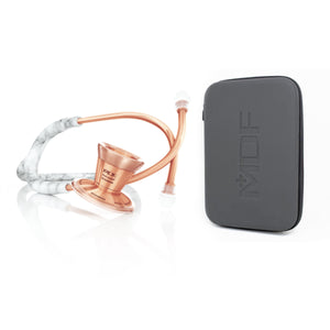 ProCardial® Titanium Adult Cardiology Stethoscope - Carrera Marble/Rose Gold+ Case