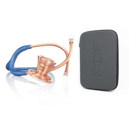 ProCardial® Titanium Adult Cardiology Stethoscope - Royal Blue Glitter/Rose Gold + Case